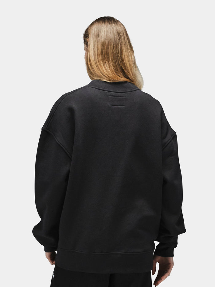 Alpha Industries Essential Cardigan, black, cotton-poly blend, oversized unisex fit.