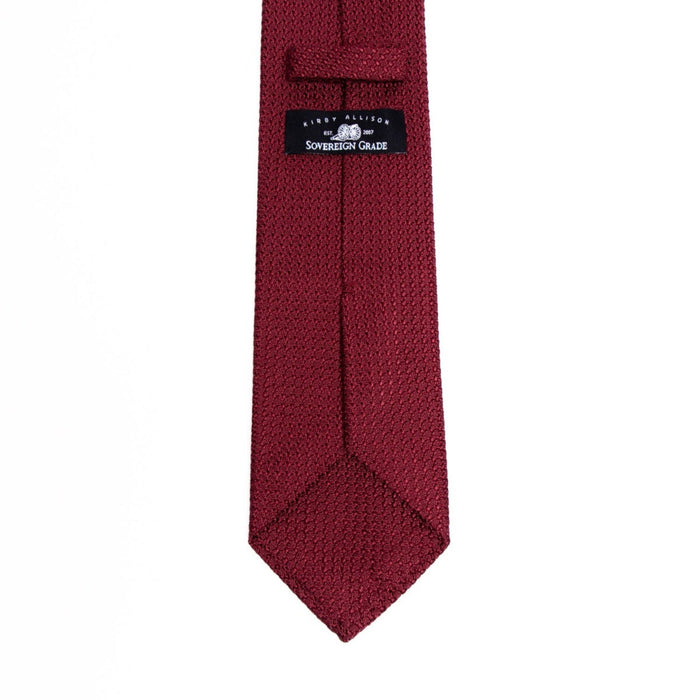 A high-quality Sovereign Grade Grenadine Grossa Ruby Tie from KirbyAllison.com on a white background.