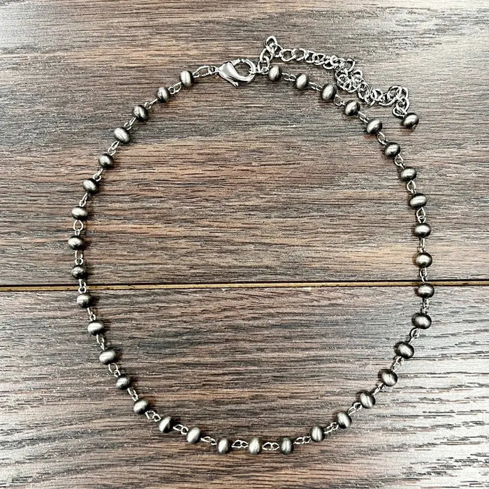16" Navajo Interlocked Necklace - Greige Goods