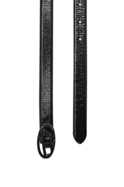 2 cm leather belt with crystal buckle