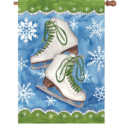 28 in. Flag - Ice Skates & Snow