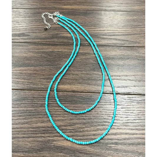 30" Syntheic Turquoise Necklace - Greige Goods