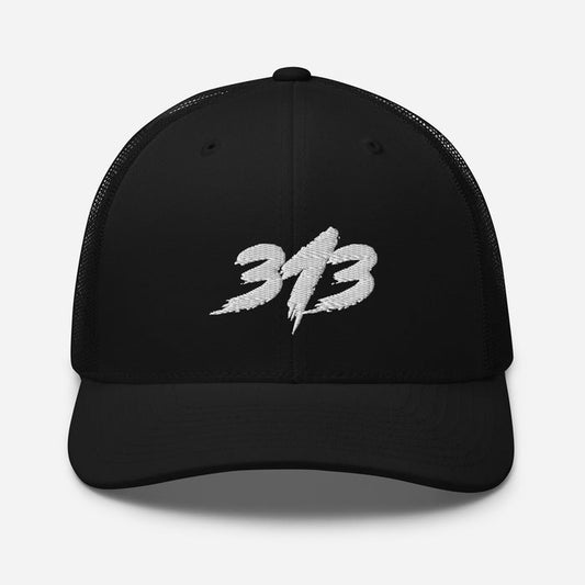 313 - 3D Embroidered Mesh Hat Black