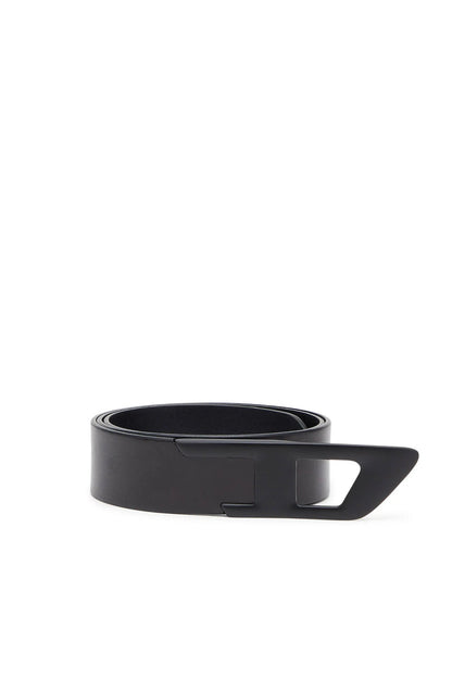 4 cm leather belt with metal D buckle