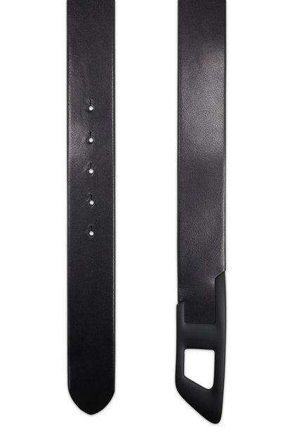 4 cm leather belt with metal D buckle