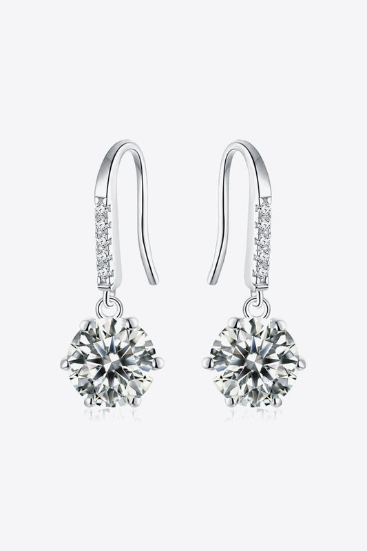 6-Prong Moissanite Drop Earrings