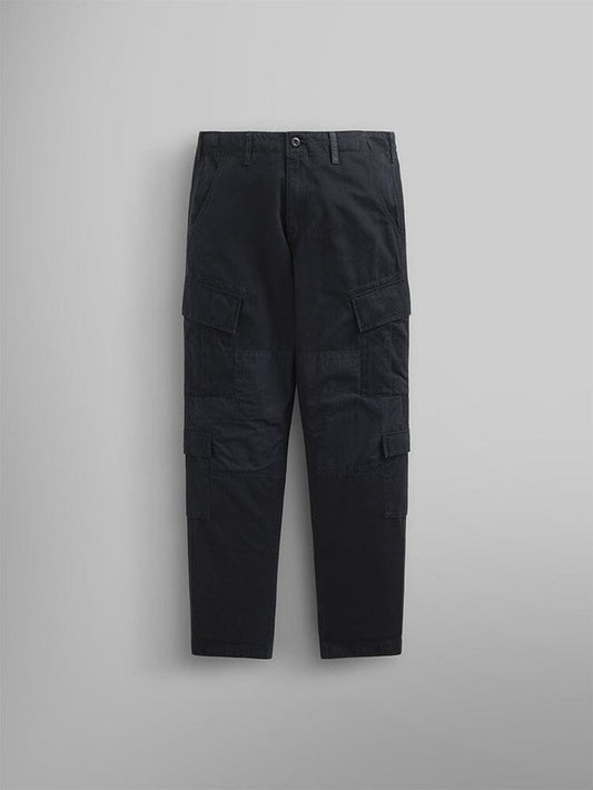 Acu Pant by Alpha Industries in Black with utility pockets and a button-zip closure.