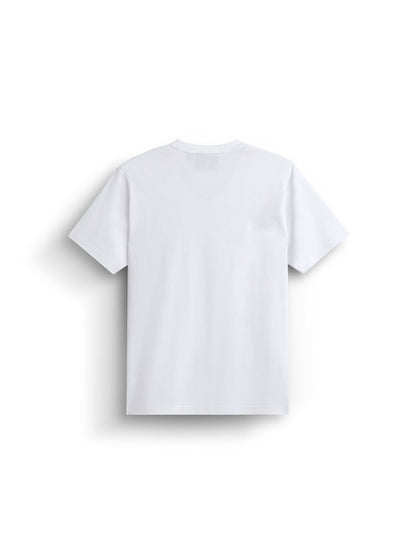 Alpha Light Bulb Tee by Alpha Industries, white short-sleeve graphic tee with subtle ALPHA embroidered detail on back.
