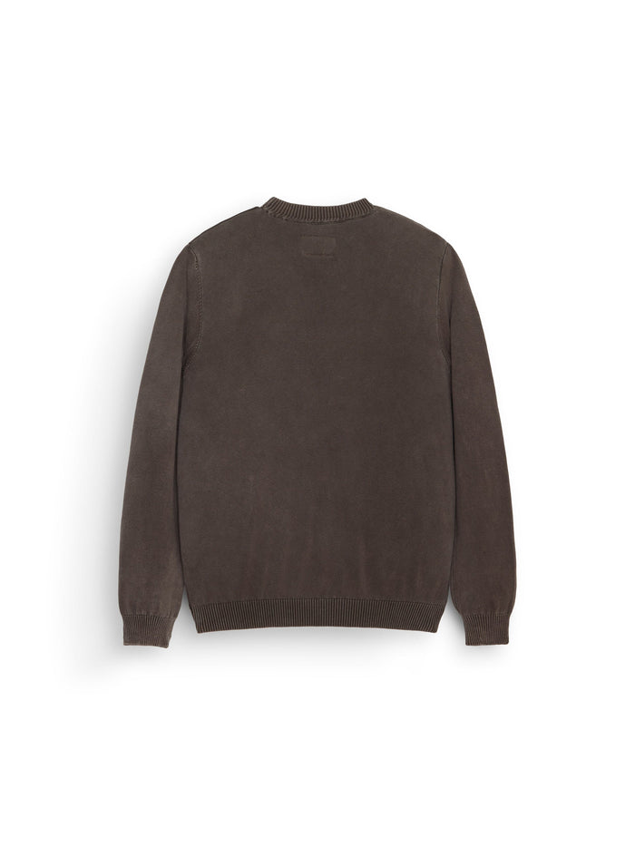 Alpha Sweater by Alpha Industries, brown crewneck with long sleeves.