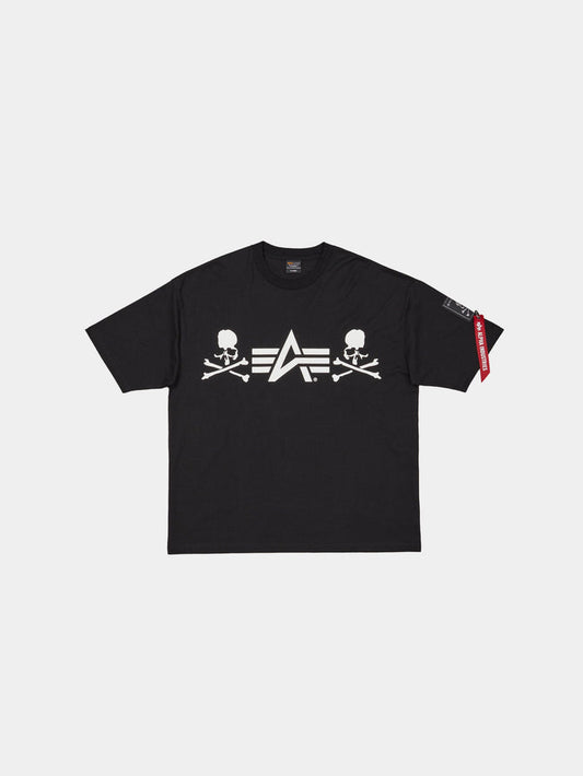 ALPHA X MASTERMIND GRAPHIC LOGO TEE COLLAB Alpha Industries BLACK S