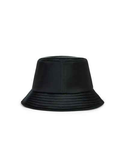 Anon X Alpha Nylon Satin Hat by Alpha Industries, black bucket hat with wide downward-sloping brim, made from recycled nylon satin.