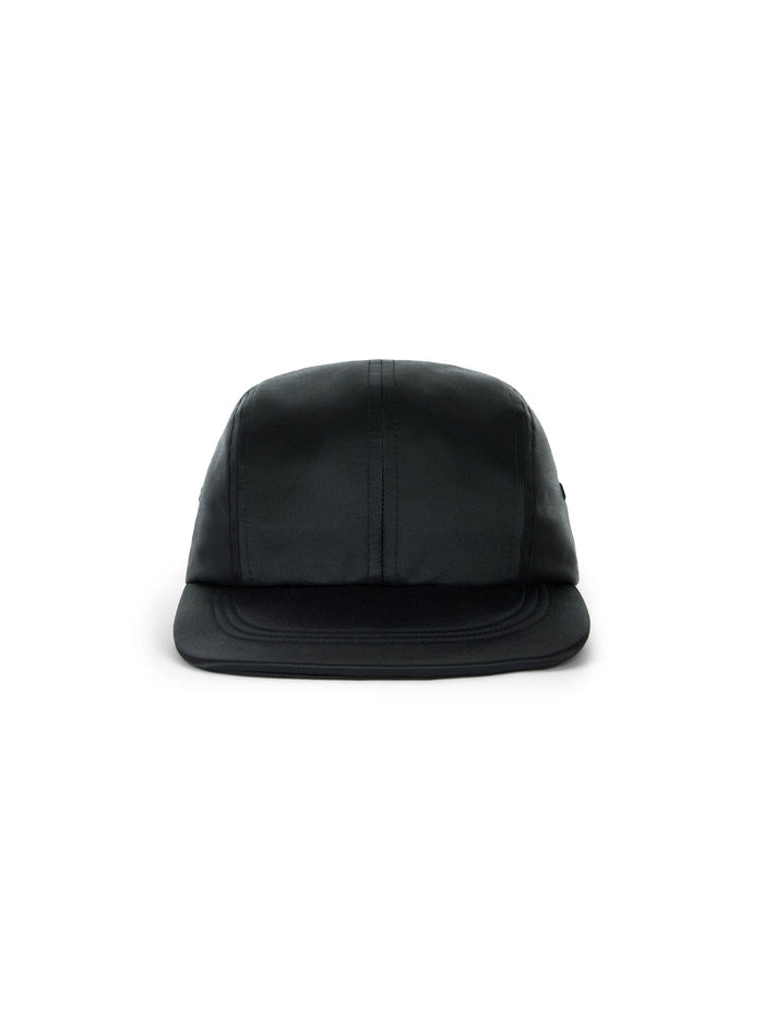 Alpha Industries Anon X Alpha Nylon Satin Kyoto Cap, black, five-panel, recycled materials.