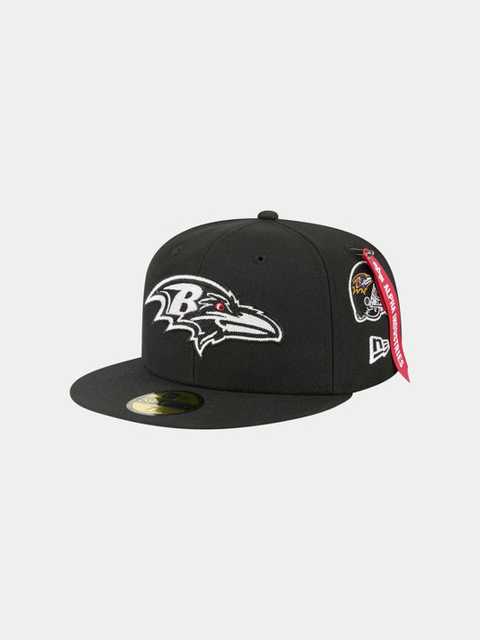 BALTIMORE RAVENS X ALPHA X NEW ERA 59FIFTY FITTED CAP ACCESSORY Alpha Industries BLACK 7 1/8