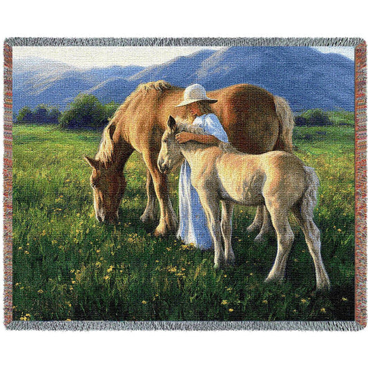 Beautiful Blondes Woven Throw Blanket by Robert Duncan&copy; -