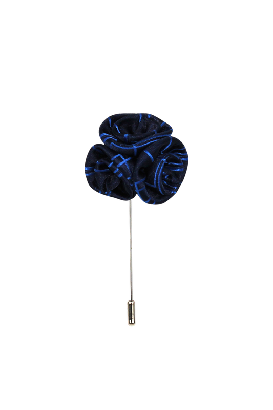 Black & Blue Flower Lapel Pin