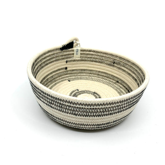 Black Stitch Rope Small Table Baskets