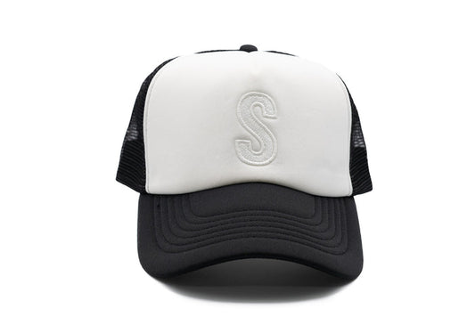 Black & White Letter Trucker Hat