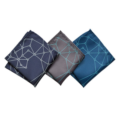 Blockchain Pocket Square, Decentralized Distributed Network Visualization Print, by Cyberoptix