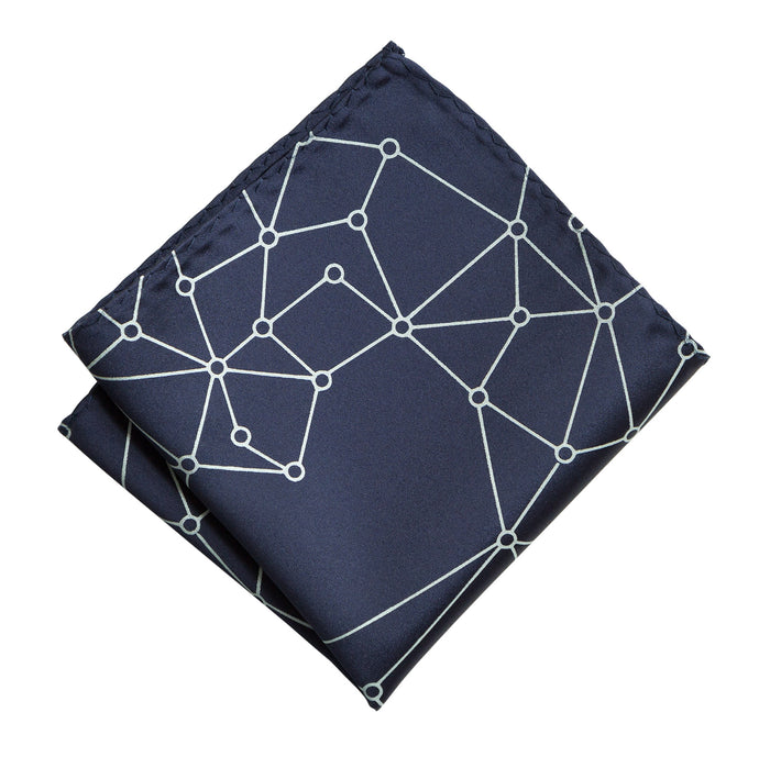 Blockchain Visualization Pocket Square, Decentralized Distributed Network Print Hanky, by Cyberoptix