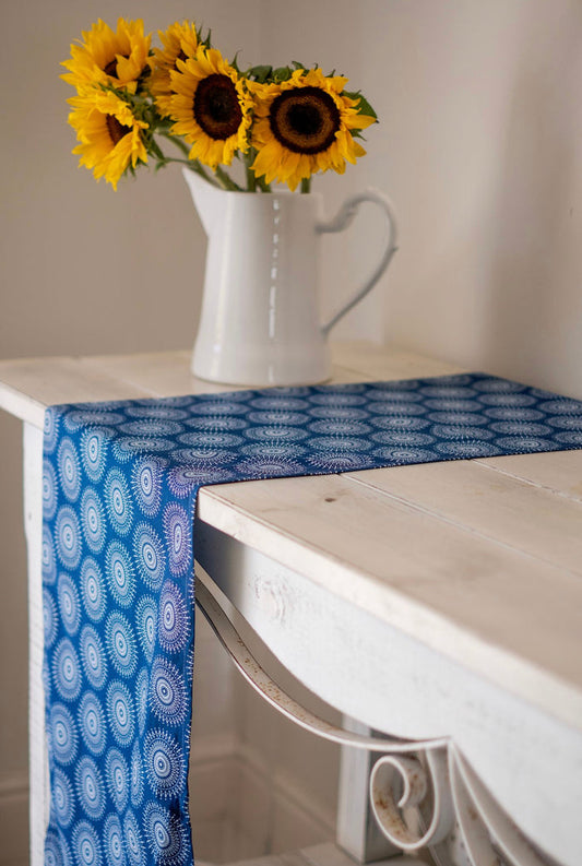Blue Shweshwe Cotton Table Runner (Standard or Long)