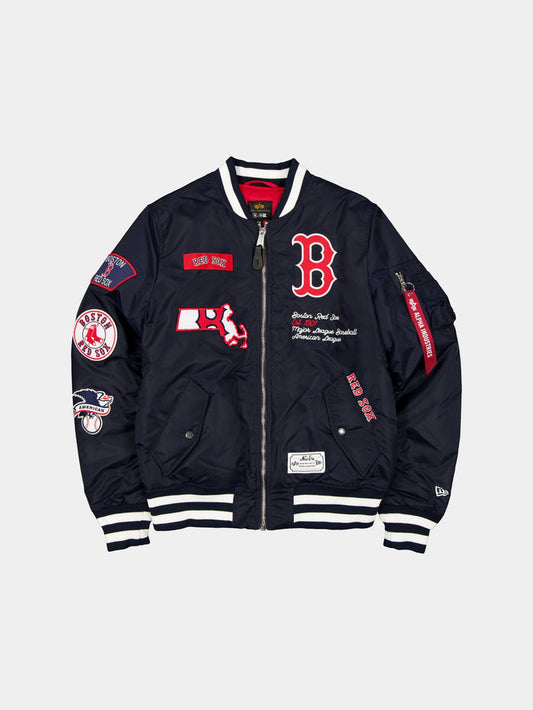 BOSTON RED SOX X ALPHA X NEW ERA MA-1 BOMBER JACKET OUTERWEAR Alpha Industries NAVY/WHITE S