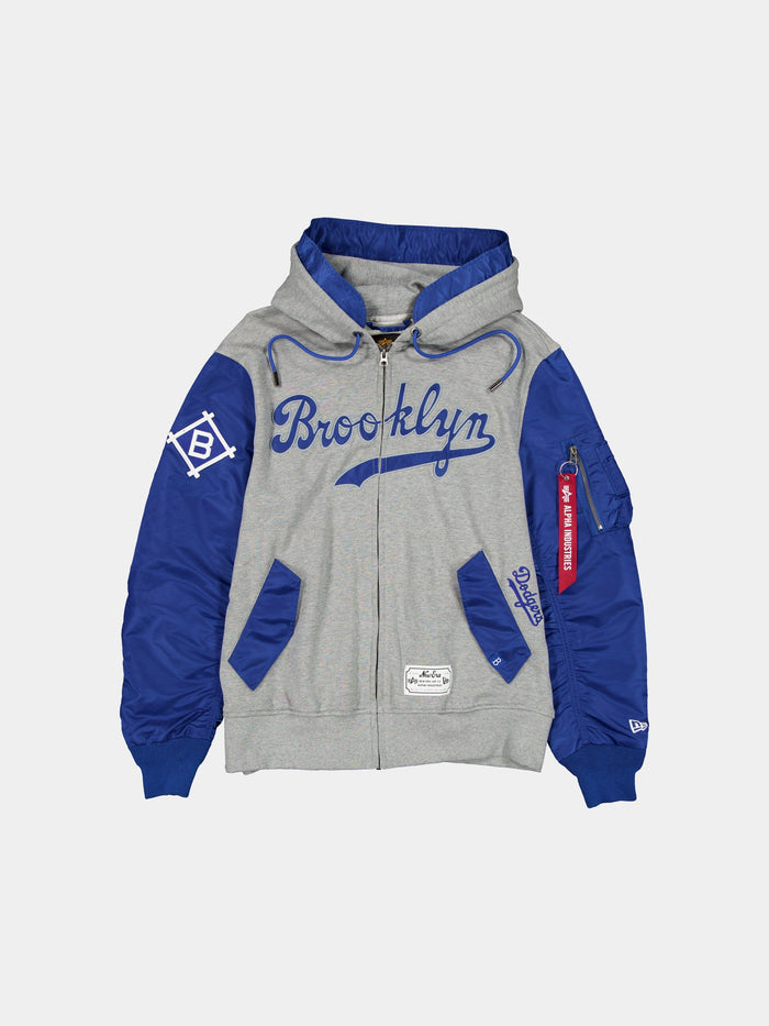 BROOKLYN DODGERS X ALPHA X NEW ERA MA-1 ZIP UP HOODIE OUTERWEAR Alpha Industries BLUE S
