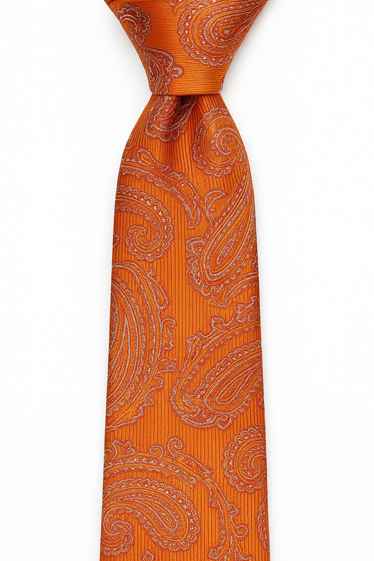 AI generated marketing image for Burnt Orange Paisley Tie