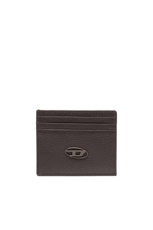 Card case in grained leather