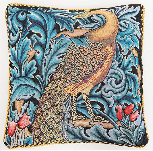 CCOV-ART-MORRIS-7 | TAPESTRY CUSHION BAG - ART-WILLIAM MORRIS-THE PEACOCK PILLOWCASE/CUSHION COVER 18X18 INCH