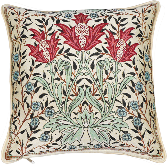 CCOV-PN-BOURNE | WILLIAM MORRIS BOURNE - PANELLED PILLOWCASE/CUSHION COVER 18X18 INCH
