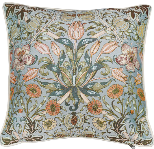 CCOV-PN-POME | WILLIAM MORRIS POMEGRANATE & LILY- PANELLED PILLOWCASE/CUSHION COVER 18X18 INCH
