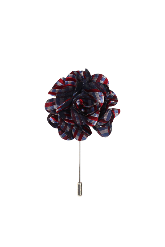 Checkered American Flower Lapel Pin