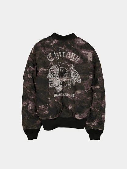CHICAGO BLACKHAWKS X ALPHA X NEW ERA MA-1 BOMBER JACKET (BLACK CAMO) OUTERWEAR Alpha Industries