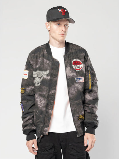 CHICAGO BULLS X ALPHA X NEW ERA MA-1 BOMBER JACKET (BLACK CAMO) OUTERWEAR Alpha Industries