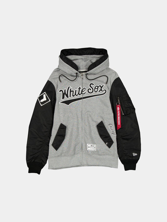 CHICAGO WHITE SOX X ALPHA X NEW ERA MA-1 ZIP UP HOODIE OUTERWEAR Alpha Industries BLACK S