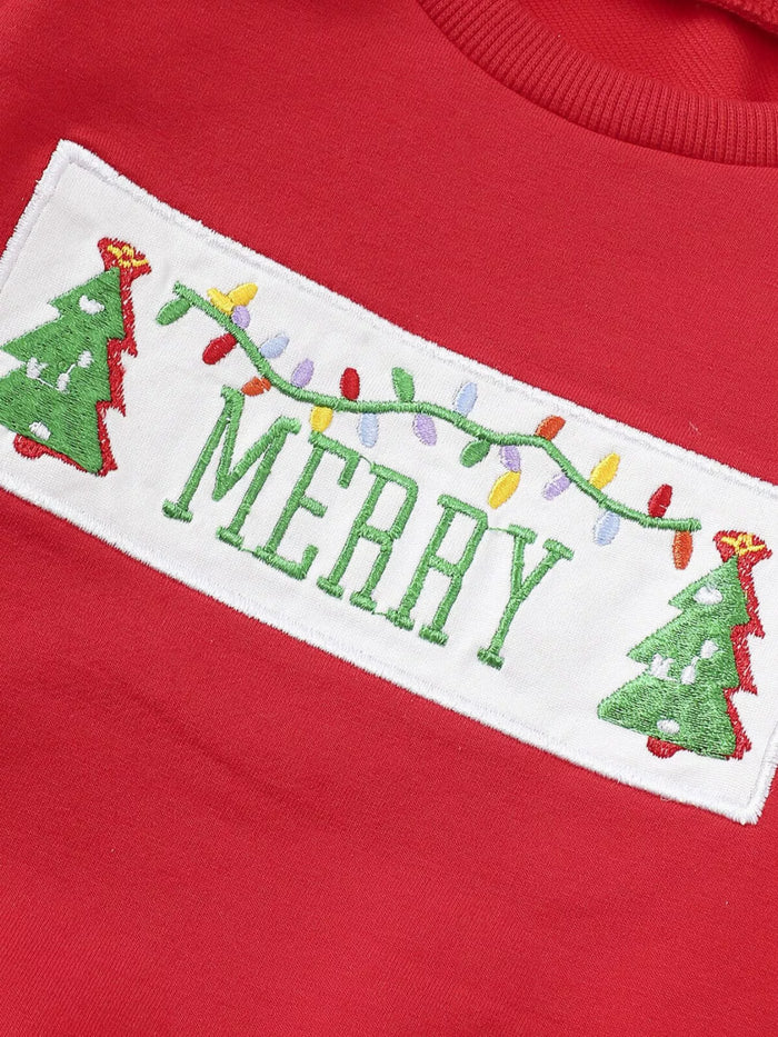Children's Christmas Tree Sweatshirt & Pants Set
