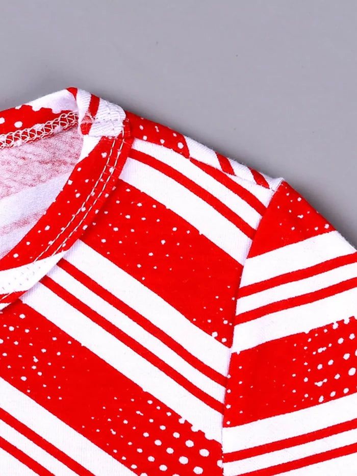Children's Striped Christmas Outfit Set