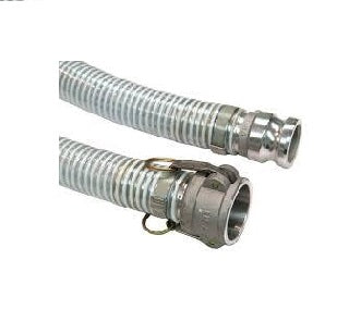 Clear PVC 2.5" Suction Hose Assembly with M/F Cam Lock Fittings - 25 Ft