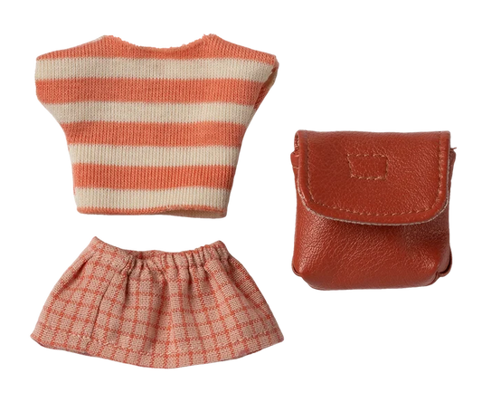 Clothes and bag, Big sister mouse - Coral