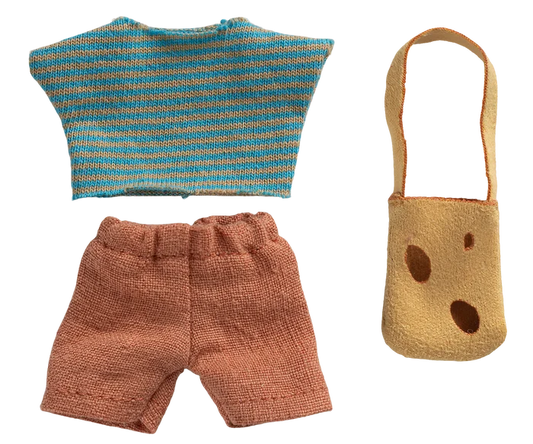 Clothes and bag, Little brother mouse