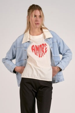 Contrast Collar Denim Jacket - Greige Goods