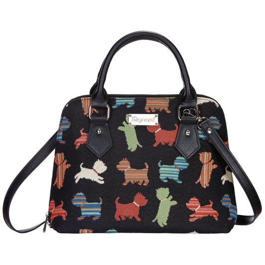 CONV-PUPPY | PLAYFUL PUPPY CONVERTIBLE TOP HANDLE PURSE HANDBAG