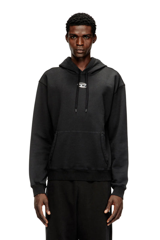 Cotton hoodie with metallic Oval D