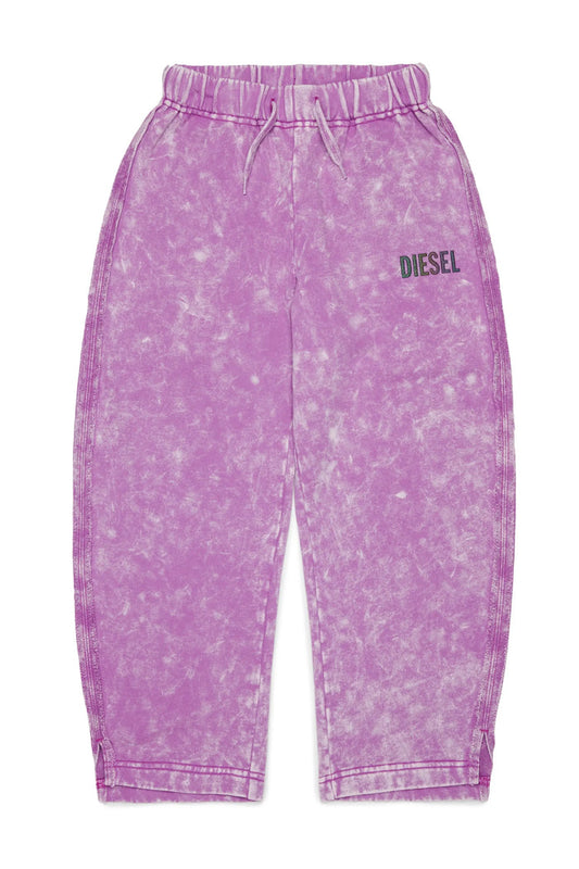 Cotton sweatpants with marbled effect