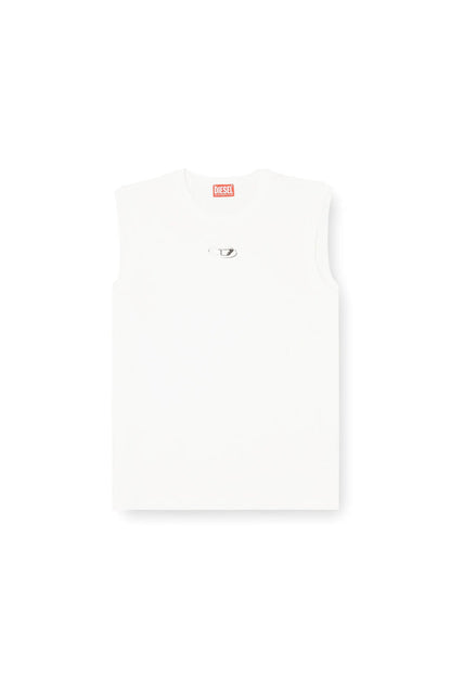 Cotton tank top with metallic Oval D