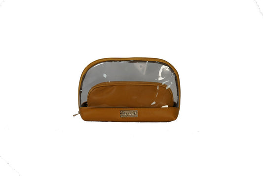 CTOIL2-LTTAN | CLEAR TOILETRY BAG SET 2 BAGS - LIGHT TAN