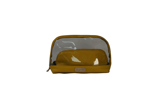 CTOIL2-LTYE | CLEAR TOILETRY BAG SET 2 BAGS - LIGHT YELLOW