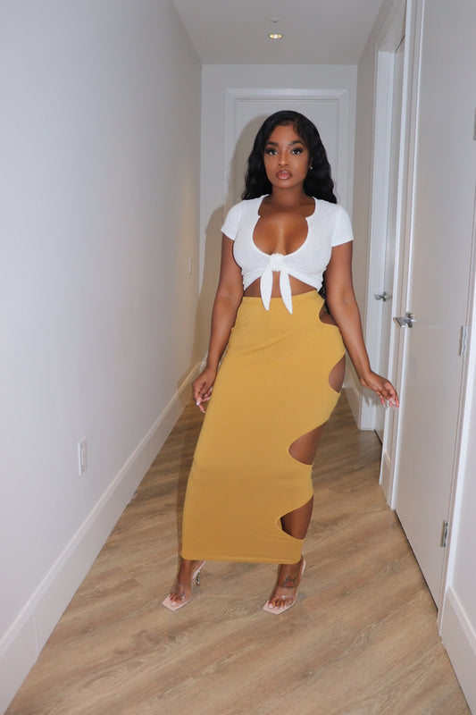Curry cutout Skirt
