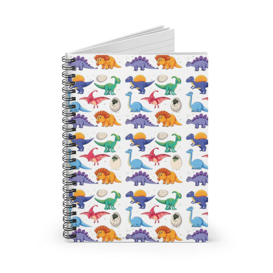 Cute Dinosaurs - Spiral Notebook - Ruled Line, Shopping list, School notes or Poems, Cute Gift idea, Cute Animals Dino
