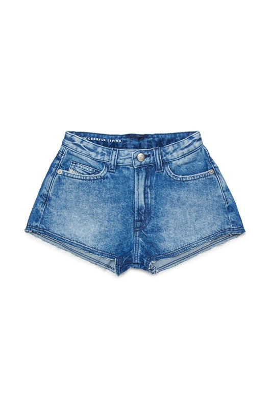 Denim shorts with raw-cut hems
